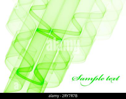 Increspature verdi su sfondo bianco Foto Stock