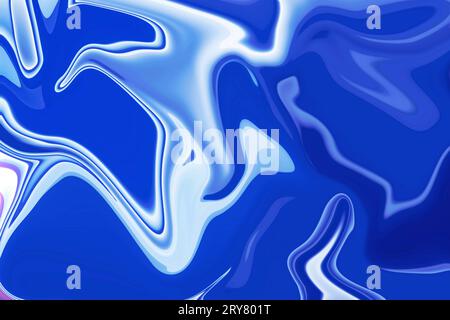 viaggio coinvolgente attraverso la tela di bellezza marmorizzata ed espressione fluida di marmo liquido blu sfondo astratto Foto Stock