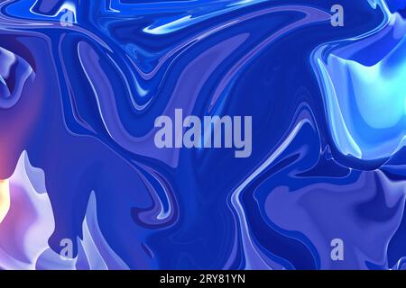 vibrante bellezza di colori vorticosi e texture marmorizzate su sfondo astratto di marmo liquido blu Foto Stock