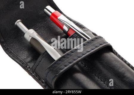 Portamatite in pelle Foto Stock