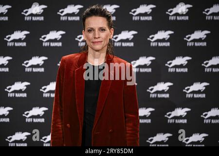 Namur, Belgio. 29 settembre 2023. L'attrice Veerle Baetens fotografata durante una foto call, nella serata di apertura del "Festival Internationale du Film Francophone de Namur" della FIFF, venerdì 29 settembre 2023 a Namur. BELGA PHOTO LAURIE DIEFFEMBACQ Credit: Belga News Agency/Alamy Live News Foto Stock