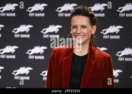 Namur, Belgio. 29 settembre 2023. L'attrice Veerle Baetens fotografata durante una foto call, nella serata di apertura del "Festival Internationale du Film Francophone de Namur" della FIFF, venerdì 29 settembre 2023 a Namur. BELGA PHOTO LAURIE DIEFFEMBACQ Credit: Belga News Agency/Alamy Live News Foto Stock