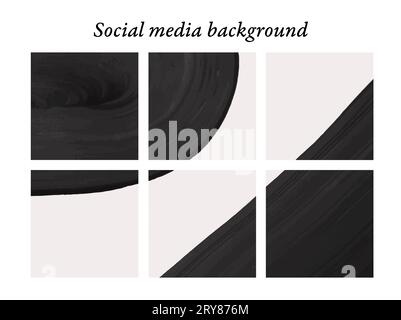 I modelli di post-design dei social media con vernice nera possono contenere testo e immagini Foto Stock