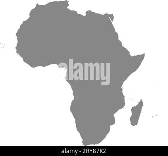 Mappa colori CMYK GRIGIA dell'AFRICA Illustrazione Vettoriale