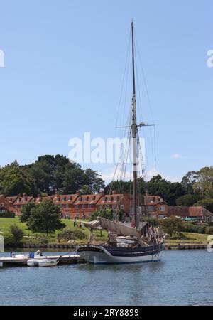 Beaulieu River guarda verso Buckler’s Hard in the New Forest, Hampshire, Regno Unito Foto Stock