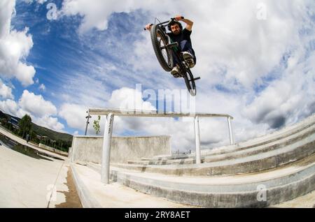 BMX Big Air Jump Foto Stock