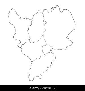 Mappa di alta qualità delle East Midlands England è una regione dell'Inghilterra, con confini delle contee cerimoniali Foto Stock