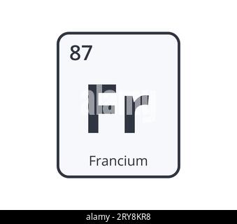 Francium Chemical Symbol. Illustrazione Vettoriale