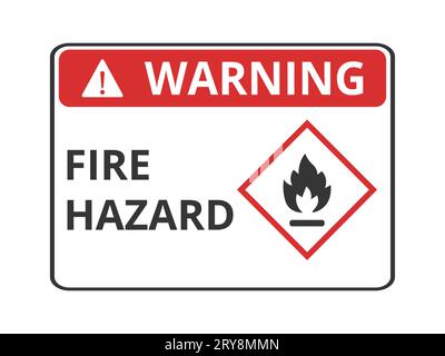 Avvertenza simbolo di pericolo di incendio Illustrazione Vettoriale