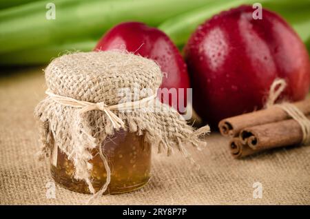 Confettura di pesche Foto Stock