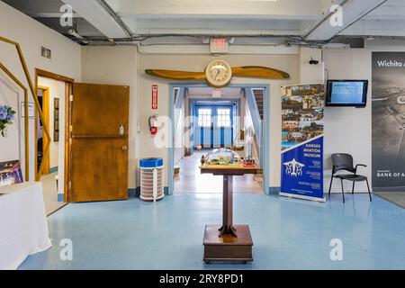 Kansas, 16 settembre 2023 - Vista interna del Museo dell'aviazione Foto Stock