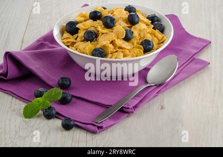 Cereali e mirtilli Foto Stock