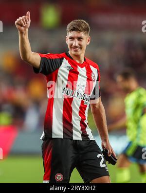 Londra, Regno Unito. 27 settembre 2023. Durante la partita Brentford FC vs Arsenal FC Carabao Cup Round 3 al Gtech Community Stadium di Londra, Inghilterra, Regno Unito il 27 settembre 2023 Credit: Every Second Media/Alamy Live News Foto Stock