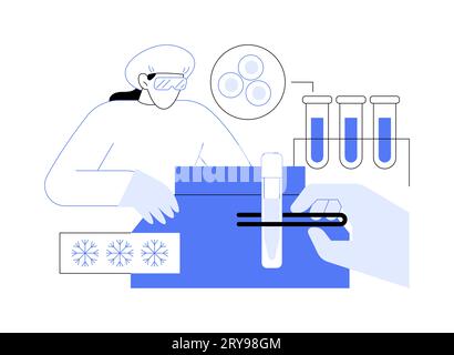 Vitrificazione per uova e spermatozoi, concetto astratto illustrazione vettore. Illustrazione Vettoriale