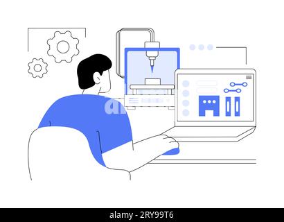 Illustrazione del vettore astratta dell'app per la stampa 3D per la sezione. Illustrazione Vettoriale