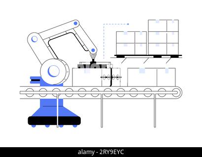 Illustrazione del vettore astratto dei robot di pallettizzazione. Illustrazione Vettoriale