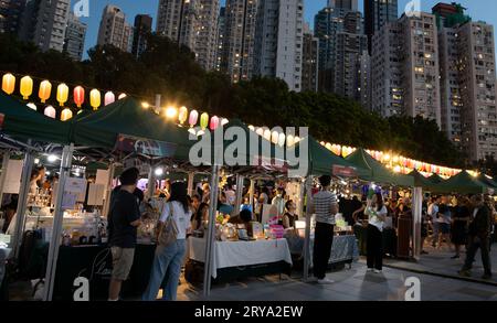 Il lungomare centrale e occidentale, di recente apertura, Hong Kong, Cina. Foto Stock