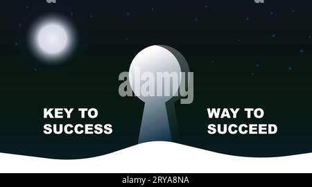 Vettoriale infografica "Key to Success" con testo sullo sfondo Illustrazione Vettoriale