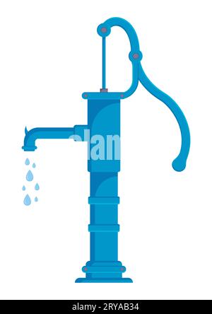 Pompa dell'acqua manuale design piatto Vector Illustrazione Vettoriale