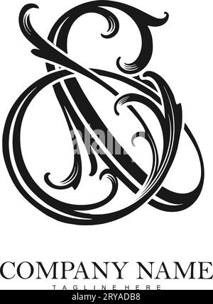 Eleganza intramontabile e logo in bianco e nero illustrazioni vettoriali per il logo del tuo lavoro, t-shirt di merchandising, adesivi e disegni di etichette, poster, Illustrazione Vettoriale