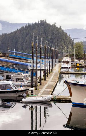 Villaggio di pescatori a Hoonah, Chichagof Island, Alaska, Stati Uniti Foto Stock