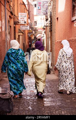 Strade di Marrakech in Marocco, marzo 2012 Foto Stock