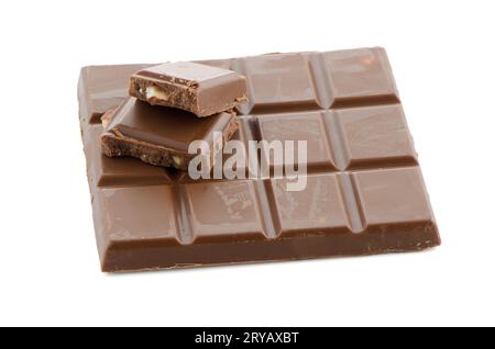 Primo piano particolare di cioccolato con parti almods Foto Stock