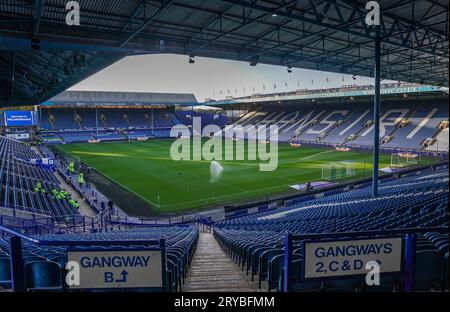 Sheffield, Regno Unito. 29 settembre 2023. Vista generale all'interno dello stadio durante la partita Sheffield Wednesday FC vs Sunderland AFC Skybet EFL Championship all'Hillsborough Stadium, Sheffield, Regno Unito il 29 settembre 2023 credito: Every Second Media/Alamy Live News Foto Stock