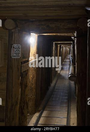 Sarajevo, Bosnia ed Erzegovina - 26 settembre 2023: Segni di guerra bosniaca. Il tunnel della speranza ha fornito un'ancora di salvezza per la sopravvivenza dei cittadini bosniaci Foto Stock