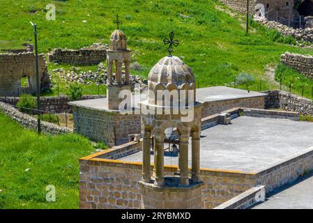 Ammira il villaggio abbandonato di Killit, vicino alla città di Savur, nel sud-est della Turchia. Un tempo il villaggio era abitato da Chris, ortodosso siriano Foto Stock