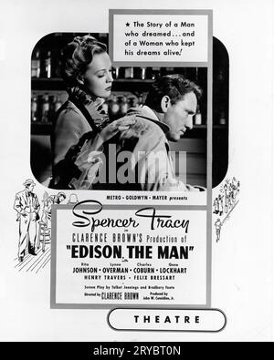 SPENCER TRACY nel ruolo di Thomas Alva Edison e RITA JOHNSON nel ruolo di Mary Stilwell in EDISON, The Man 1940 regista CLARENCE BROWN storia originale Dore Schary e Hugo Butler sceneggiatura Talbot Jennings e Bradbury Foote musica Herbert Stothart produttore John W. Considine Jr. Metro Goldwyn Mayer Foto Stock