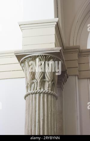 Capitale del Corn Cob di Benjamin Latrobe e colonne di gambo di mais scolpite dallo scultore Giuseppe Franzoni, installate nel 1809 Foto Stock