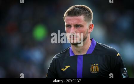 Eupen, Belgio. 30 settembre 2023. Anders Dreyer di Anderlecht raffigurato durante una partita di calcio tra KAS Eupen e RSC Anderlecht, sabato 30 settembre 2023 a Eupen, il giorno 09/30 della prima divisione del campionato belga "Jupiler Pro League" del 2023-2024. BELGA PHOTO VIRGINIE LEFOUR Credit: Belga News Agency/Alamy Live News Foto Stock