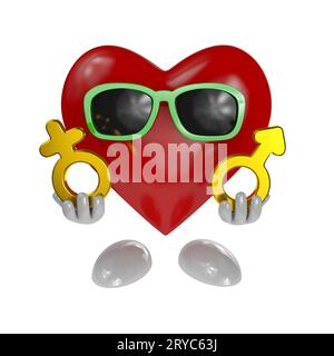 Simboli del cuore e del sesso Foto Stock