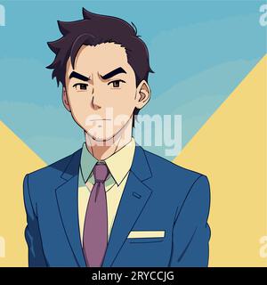 Uomo d'affari, personaggio dei cartoni animati. Illustrazione vettoriale di design piatto per uomo d'affari Illustrazione Vettoriale