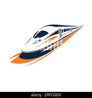 Design rapido del treno. Icona della silhouette della guida ad alta velocità. Illustrazione vettoriale Illustrazione Vettoriale