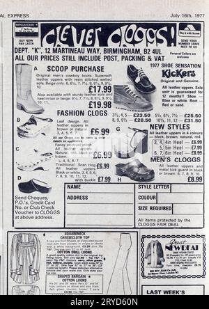 Pubblicità per giacche in pelle Punk nel numero degli anni '1970 di NME New Musical Express Music Paper Foto Stock