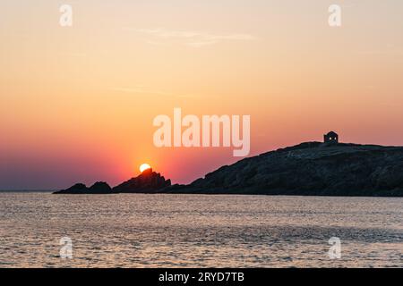 Tramonto all'Arche de Port Blanc a Saint-Pierre-Quiberon Foto Stock