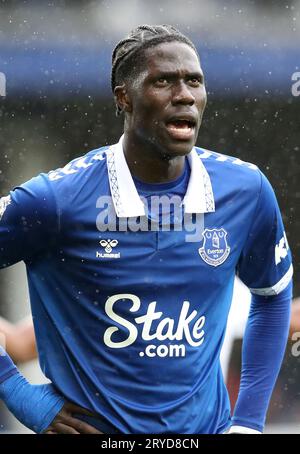 Goodison Park, Liverpool, Regno Unito. 30 settembre 2023. Premier League Football, Everton contro Luton Town; Amadou Onana di Everton Credit: Action Plus Sports/Alamy Live News Foto Stock