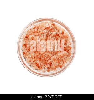 Chiudere la ciotola di vetro di sale rosa dell'Himalaya Foto Stock