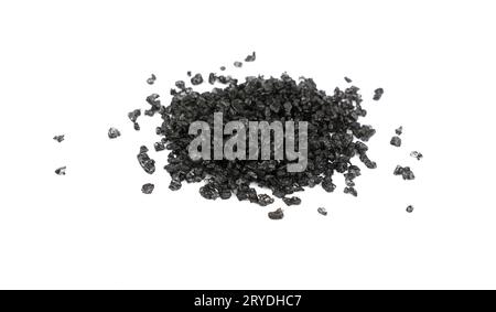 Primo piano sale hawaiano nero isolato su bianco Foto Stock