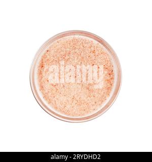 Chiudere la ciotola di vetro di sale rosa dell'Himalaya Foto Stock