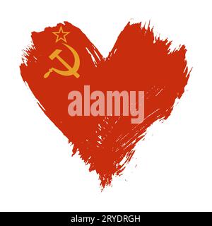 Bandiera dipinta di pennellate dell'URSS Foto Stock