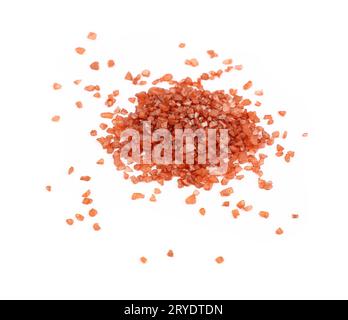 Primo piano del sale rosso hawaiano isolato su bianco Foto Stock