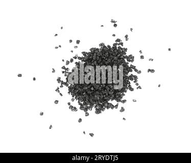 Primo piano sale hawaiano nero isolato su bianco Foto Stock