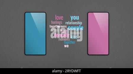 Due messaggi di comunicazione smartphone in grigio Foto Stock