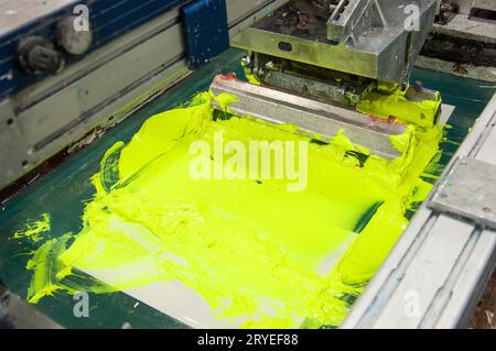 Fabbrica di tessuti e indumenti Foto Stock