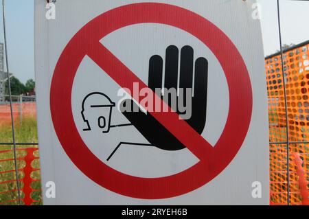 Nessun segnale di violazione sul cantiere Foto Stock