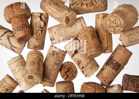 Un sacco di tappi vino Foto Stock