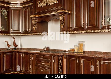 Mobili da cucina in stile retrò Foto Stock